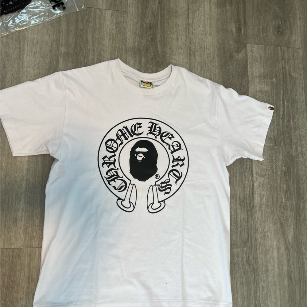 bape X chrome heart White T shirt